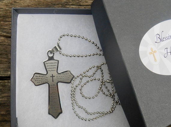 Stainless Steel Heart Cross Necklace Pendant