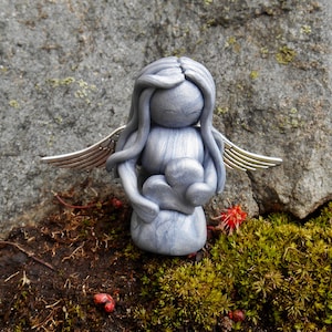 Angel Sculpture, Sibling Loss, Angel Memorial, Custom Sculpture, Healing Art Sister Sympathy Gift, Spouse Memorial, Angel Wings, Bereavement