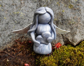 Angel Sculpture, Sibling Loss, Angel Memorial, Custom Sculpture, Healing Art Sister Sympathy Gift, Spouse Memorial, Angel Wings, Bereavement