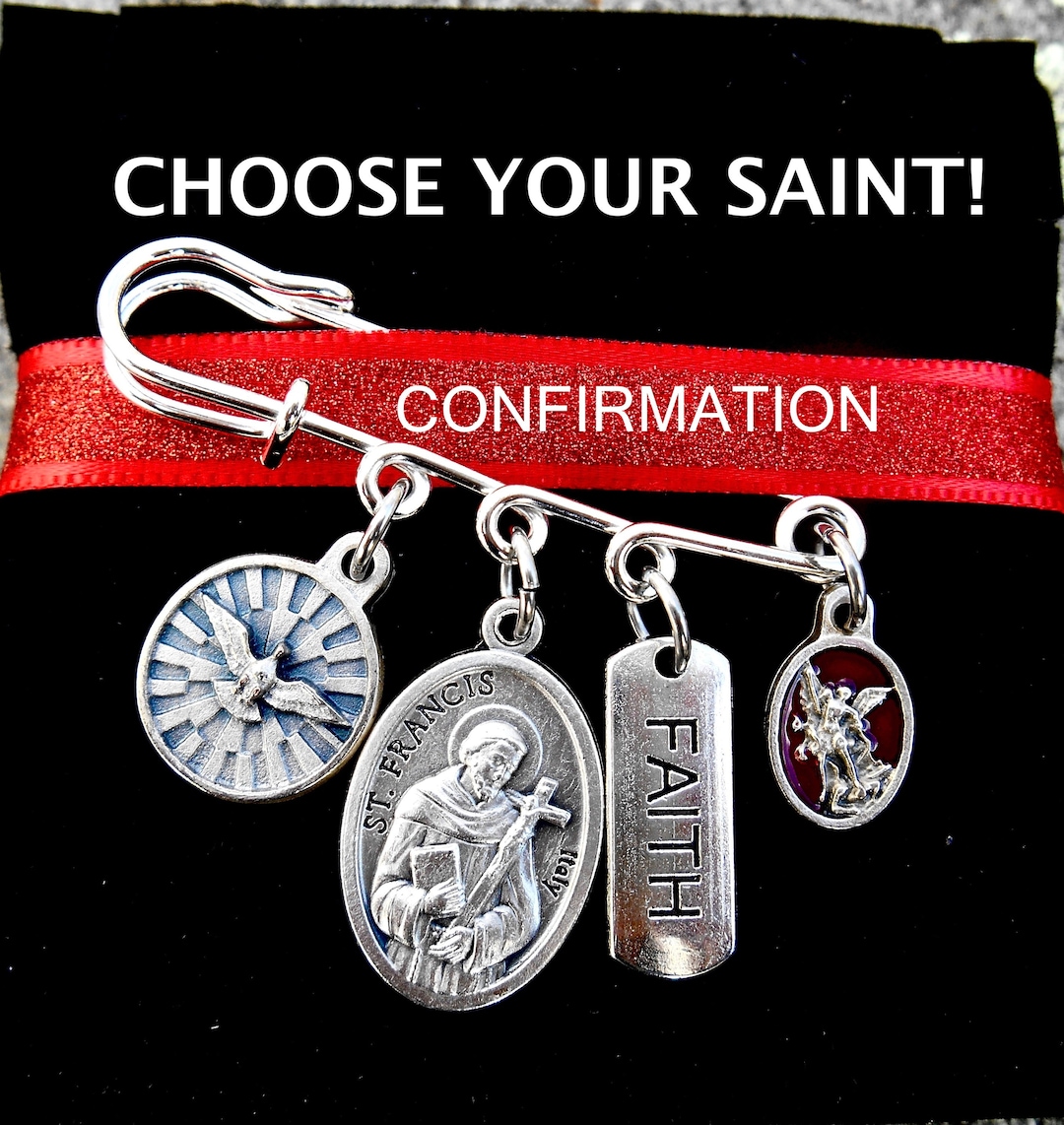 Confirmation Gift Choose Your Catholic Patron Saint Backpack Pin Laptop Pin Confirmation Sponsor