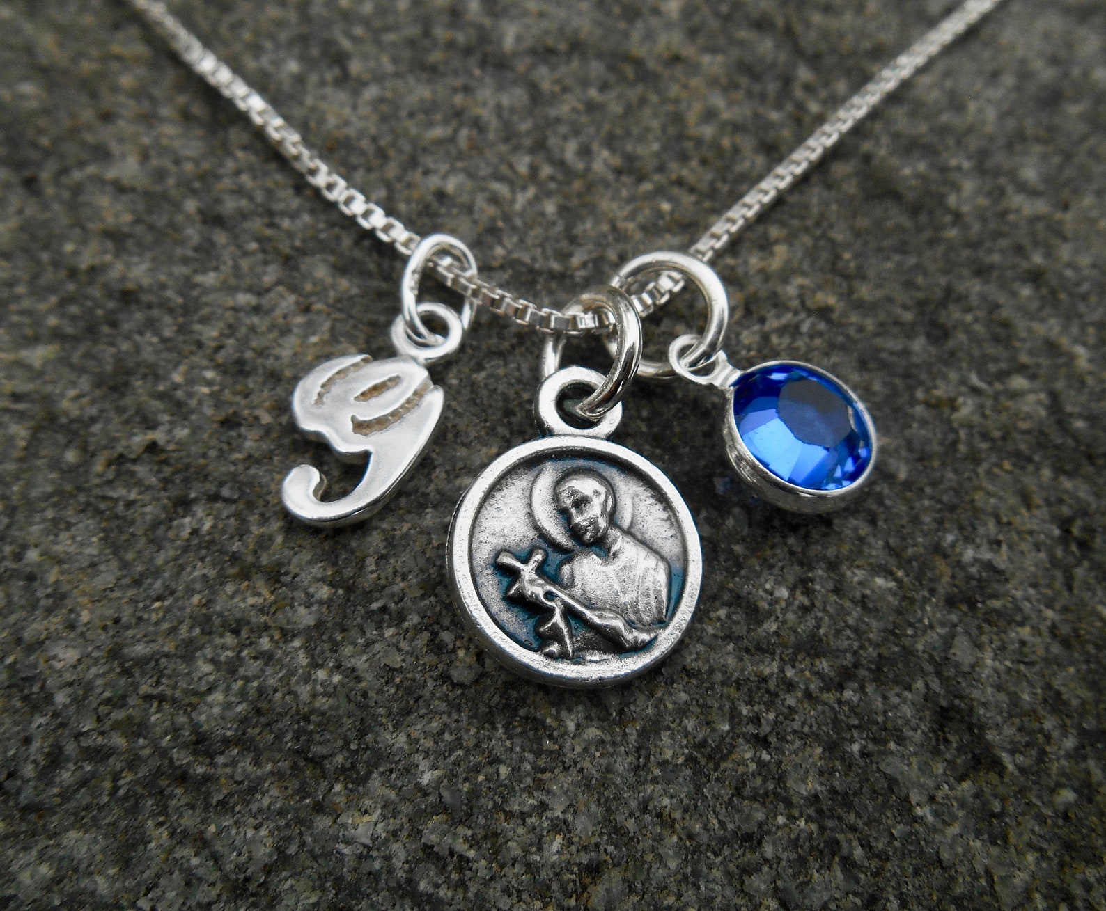 Tiny St Gerard Medal Necklace - Sterling Silver Chain - Catholic Saint ...