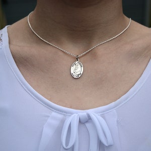 SAINT Monica Sterling Silver Necklace, Patron Saint Confirmation Gift, First Holy Communion, Patron Saint of Mothers