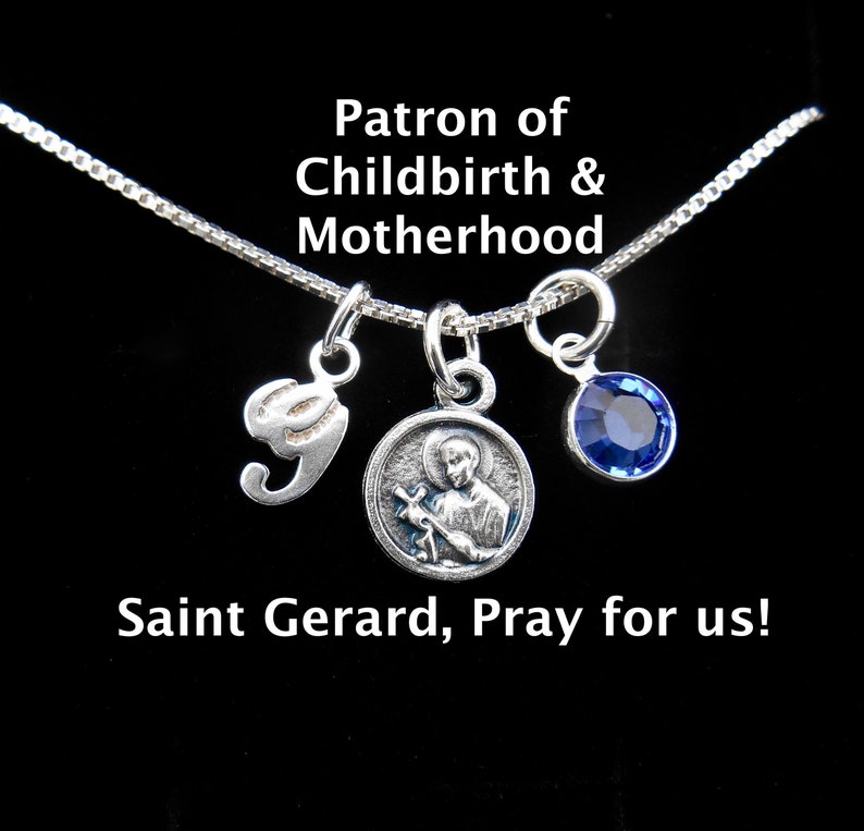 Tiny St Gerard Medal Necklace - Sterling Silver Chain - Catholic Saint ...