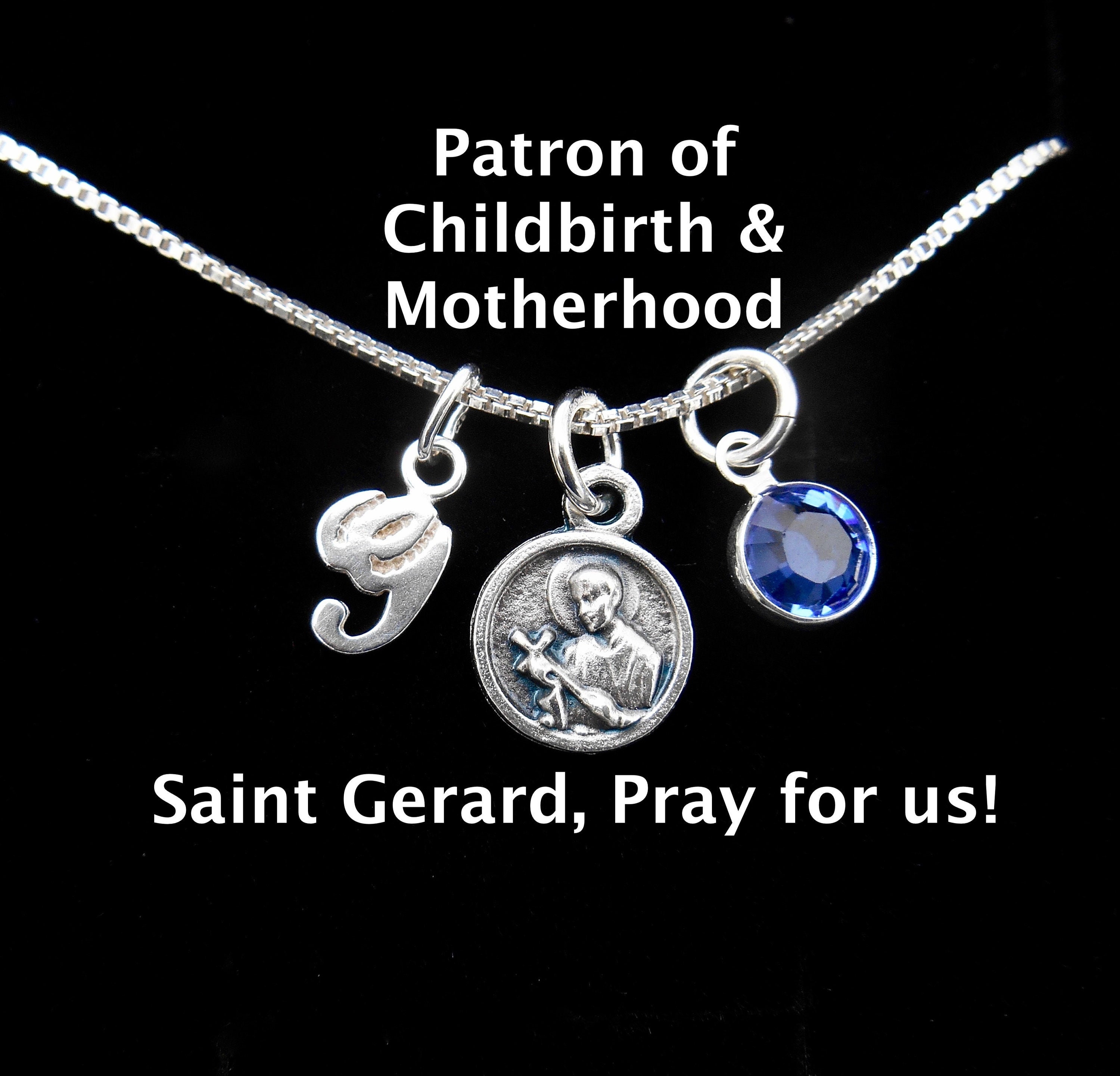 Tiny St Gerard Medal Necklace - Sterling Silver Chain - Catholic Saint ...