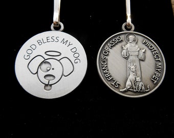 Pet Parent Tag, Bless My Dog/Cat, Priests Pet, Dog Tag, Cat Tag, Saint Francis Pet Medal, Pet Charm, Prayer for Pet, Pet Patron, ASPCA