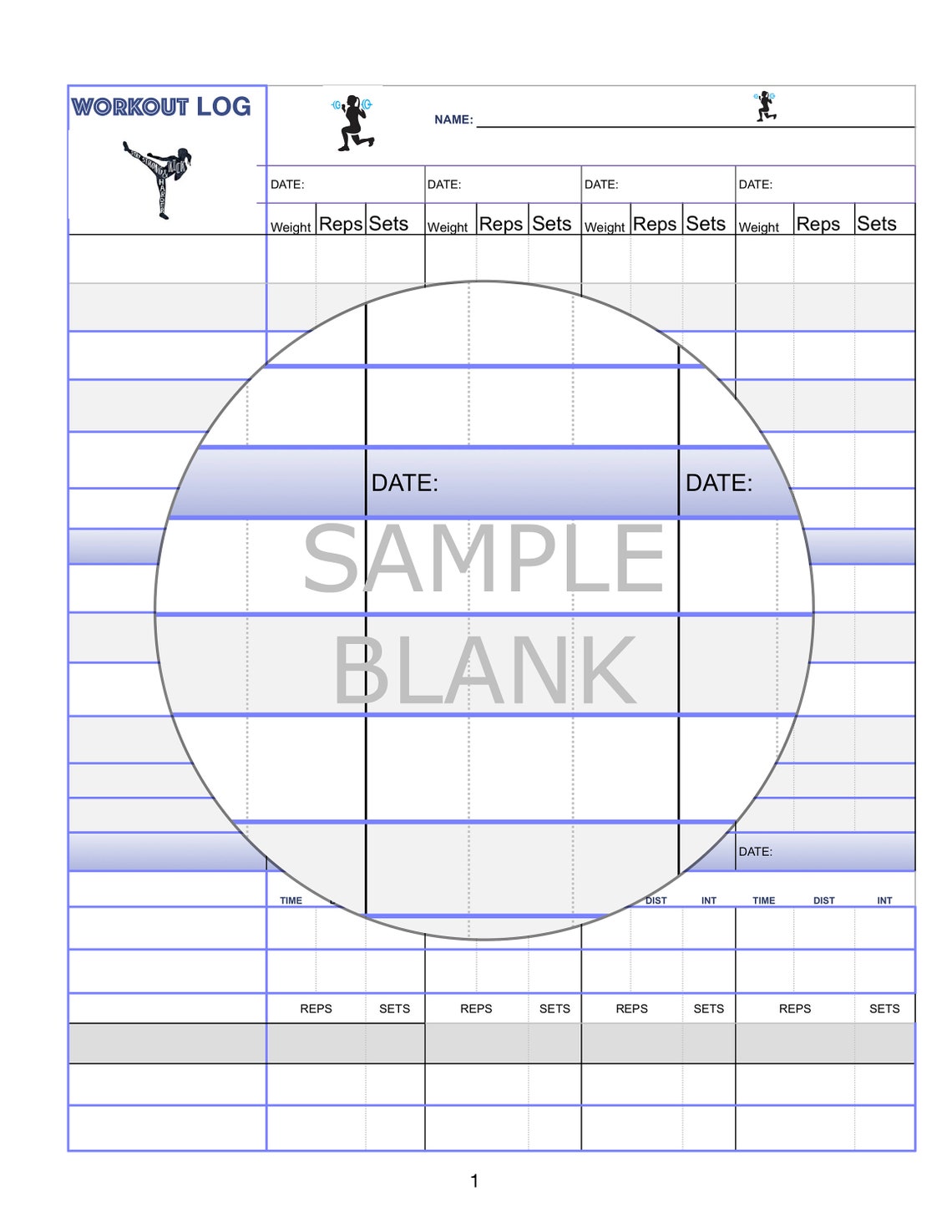 Beginners Weight Training and Cardio Daily Workout Log | Etsy