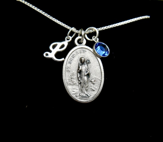 St BRIDGET Medal Necklace. Saint 
