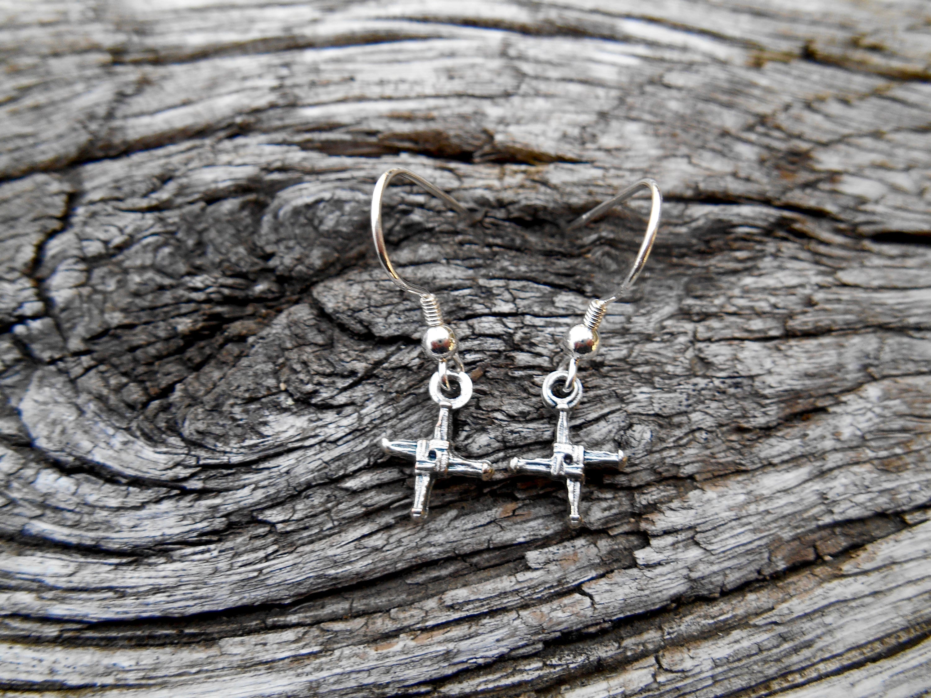 Saint Brigid Cross Earrings, Sterling Silver Fishhook Ear Wire, St ...