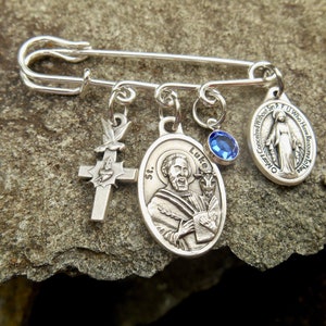 Baptism Gift - Choose Your Patron Saint - Baptism Keepsake- Pin- Baby ...