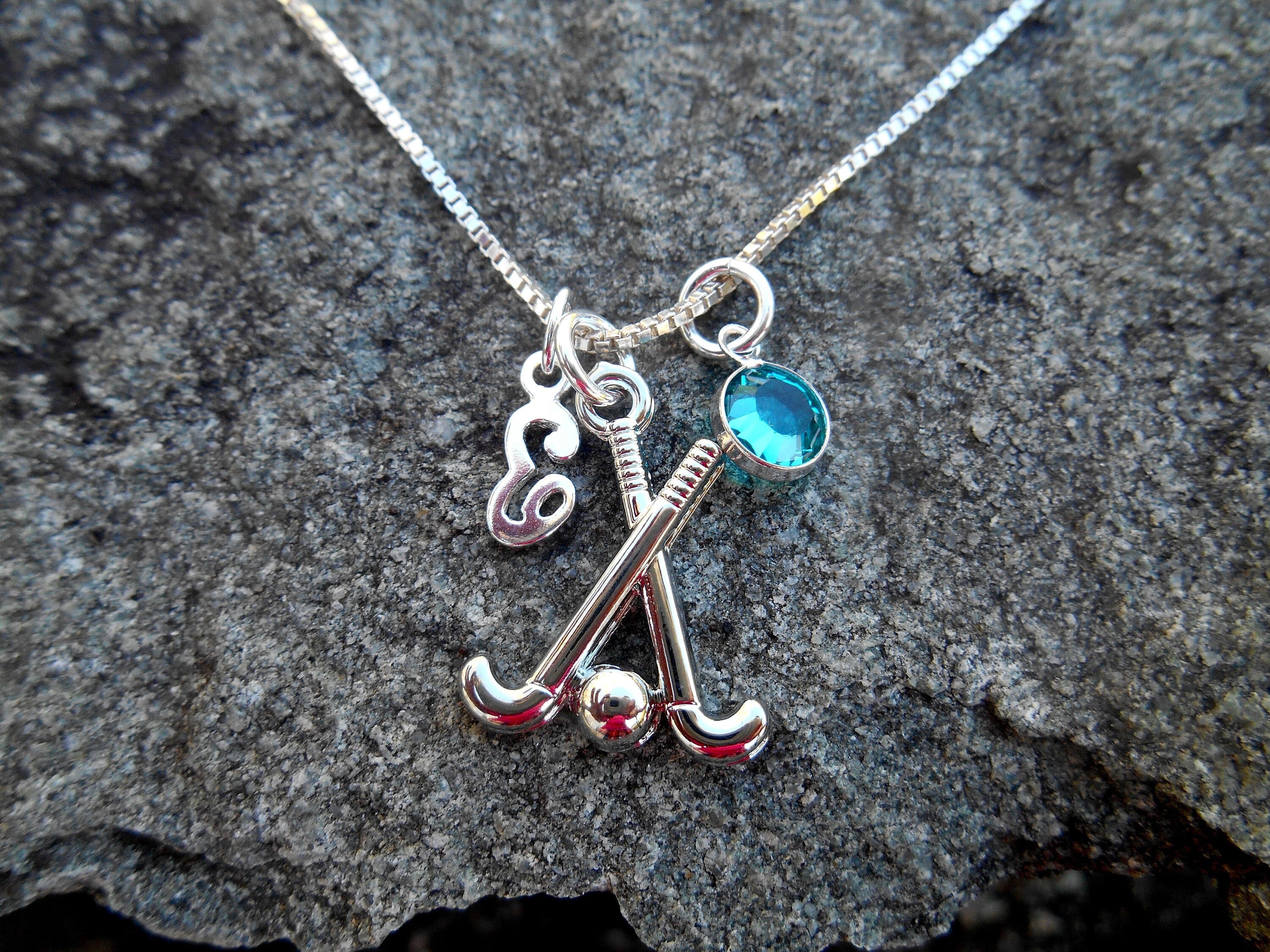 Buy Field Hockey Charm Necklace Personalized Sterling Silver