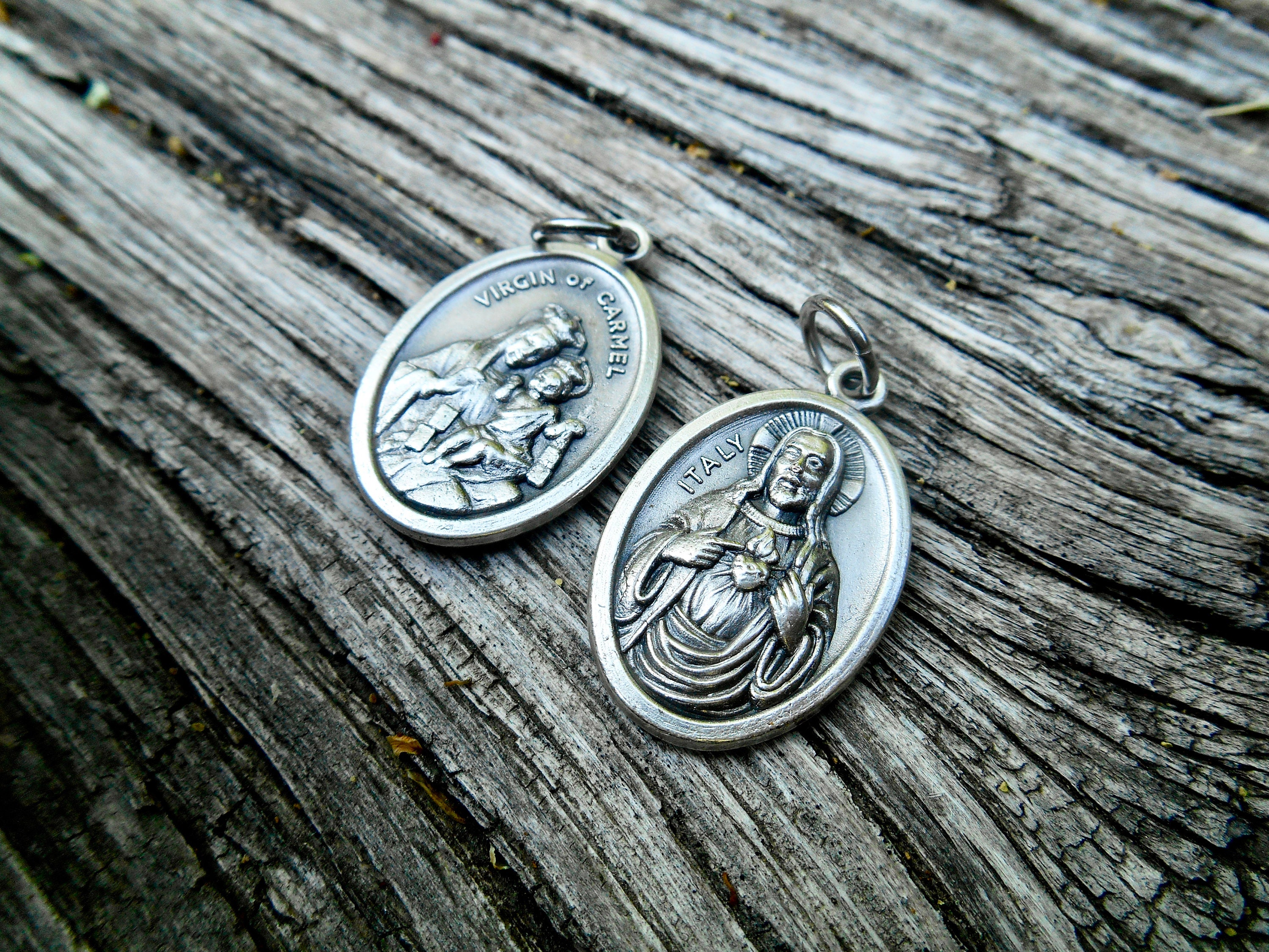Sacred Heart of Jesus/ Our Lady of Mount Carmel Double-sided Medal/lady ...