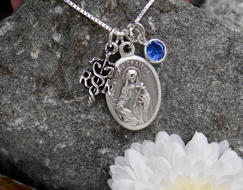 Saint St Catherine of Siena Necklace Personalized | Etsy