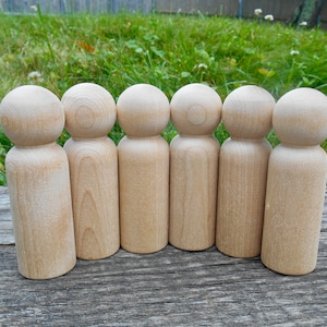 LARGE MAN Peg Dolls, Blank Wooden People, 6 Unfinished Pegs, Large Man Peg Dolls, DIY Peg dolls, Peg Craft, Blank Wooden Dolls, Bulk Pegs