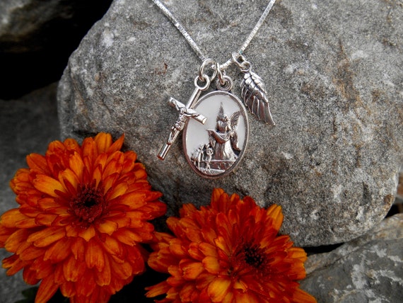 Buy Guardian Angel Necklace memorial Catholic Jewelry memorial