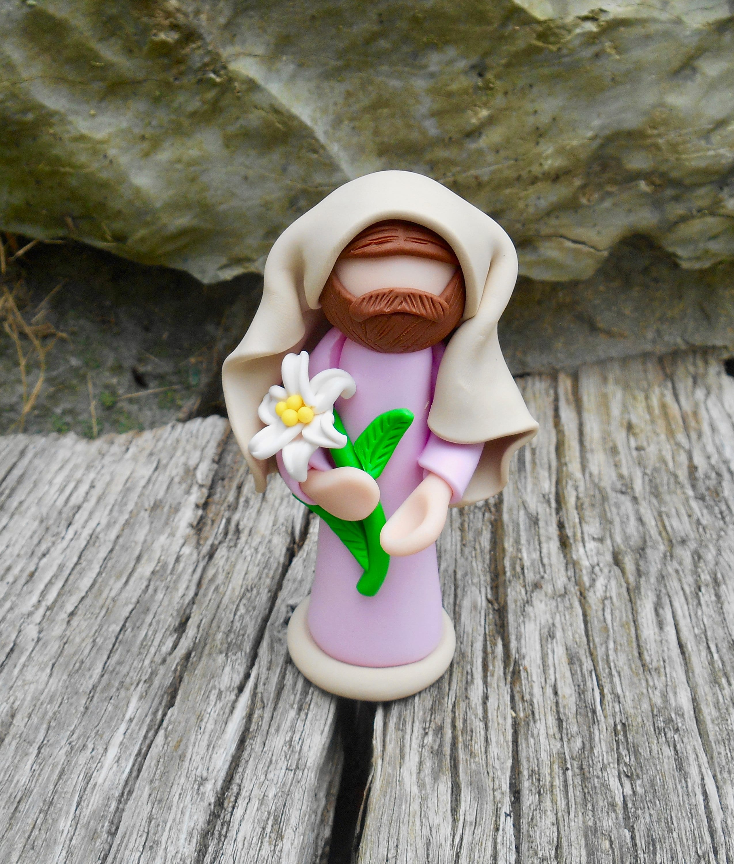 Saint Joseph, Catholic Gift, Gift For Priest, Carpenter Figurine, First Communion Cake Topper, Foster Father, Dad