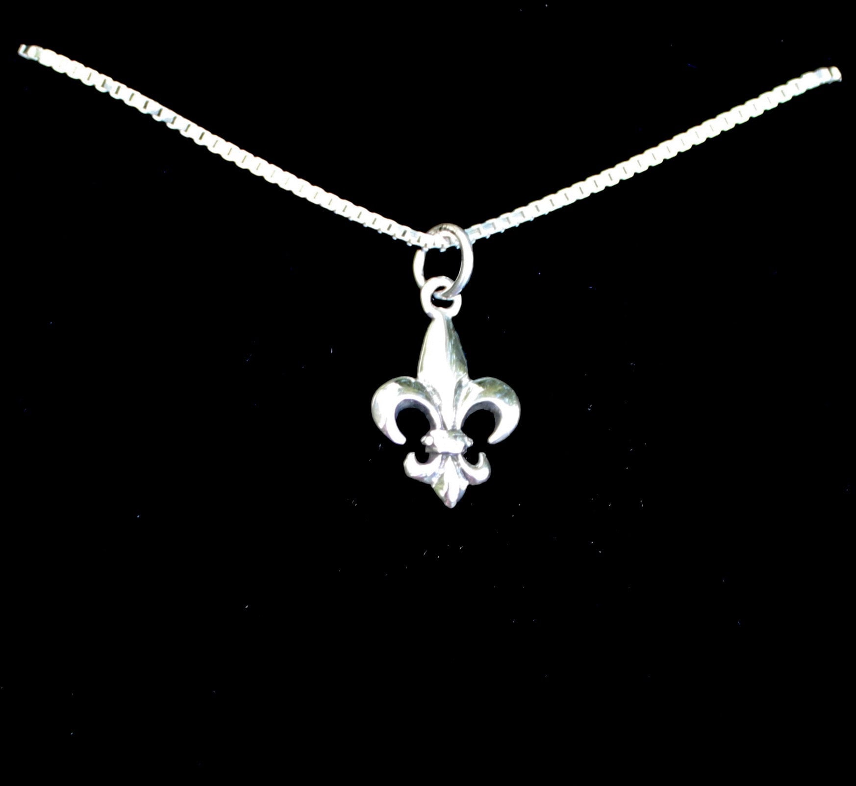 [限定販売] Fleur de Soleil Necklace(Sterling 925 Silver) Sterling silver fleur de lis pendant and chain 18