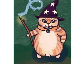 Lámina artística El mago gato