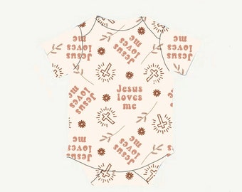 Jesus Loves Me Bodysuit, Baby Outfit, Baby