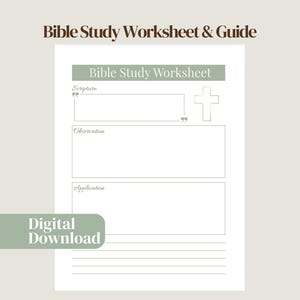 SOAP Bible Study Printable | Scripture Reflection Worksheet PDF | Christian Devotional Template for Women