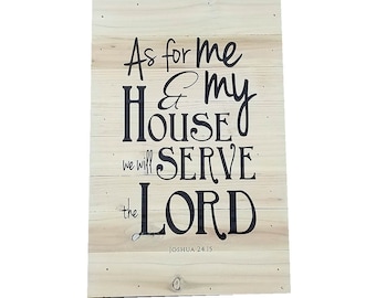 As for Me and My House Wall Hanging | 12" x 18" wood panel