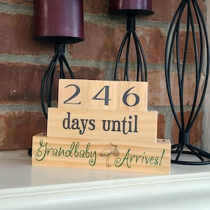 Grandbaby Countdown-Blöcke | Reveal Geschenk Set