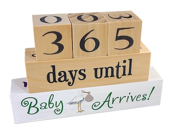 Pregnancy Countdown Block Set - 7" x 4.5"