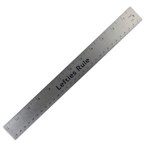 Moderne stijl: linkshandige metalen liniaal van 12"/30 cm | meet centimeters en inches