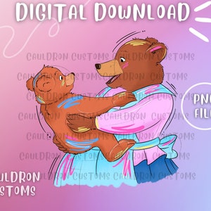 Mother & Little 4 PNG Set Digital Download  | Digital Art | PNG File | Art | Printable | Sublimation | Bears | Bear | Mom
