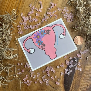 Uterus and flowers sticker/decal