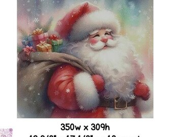 Whimsical Santa ~ Exclusive cross stitch pattern ~ original artwork from Designs by Decca