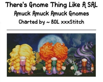 Amuck, Amuck, Amuck Gnomes ~ Exclusive cross stitch pattern