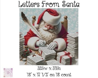 Letters From Santa cross stich pattern ~ original artwork by Josh C.