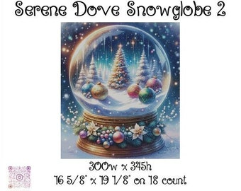 Serene Dove Snowglobe 2 cross stitch pattern ~ original artwork by Serene Dove