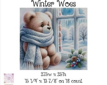 Winter Woes cross stitch pattern ~ original artwork by Josh C