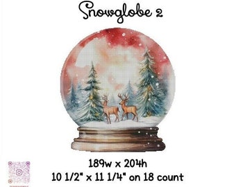 Snowglobe 2 cross stitch pattern ~ original artwork by Ashleigh E.