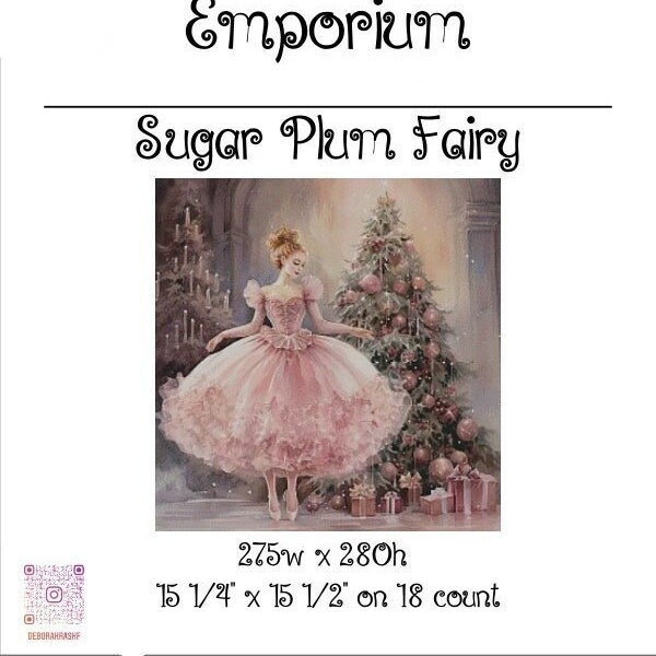 Sugar Plum Fairy cross stitch pattern ~ original artwork by Debra Vega