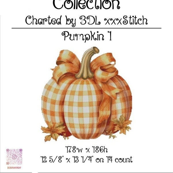 Pumpkin 1 Cross stitch patterns ~ artwork by DreamCafeArt