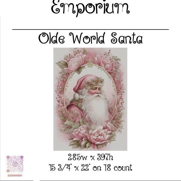 Olde World Santa cross stitch pattern ~ original artwork by Sandi K.