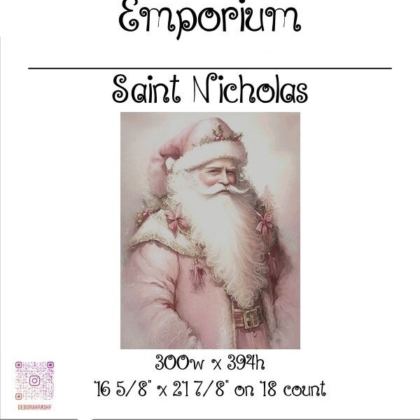 Saint Nicholas cross stitch pattern ~ original artwork by Sandi K.