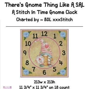 A Stitch In Time Gnome Clock ~ Exclusive cross stitch pattern