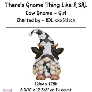 Cow Gnome - Girl ~ cross stitch pattern