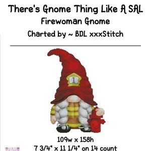Fire Woman Gnome ~ Cross stitch pattern