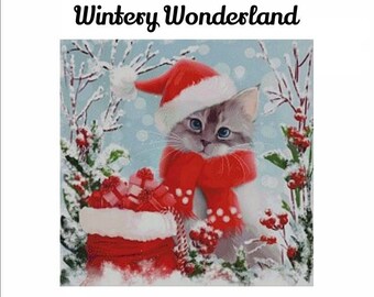 Wintery Wonderland cross stitch pattern ~original  artwork by Ukrainian artist Lorri Kajenna