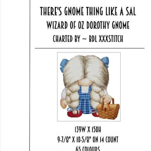 Wizard of Oz Dorothy Gnome ~ Cross stitch pattern