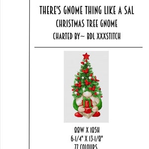 Christmas Tree Santa Gnome ~ cross stitch pattern
