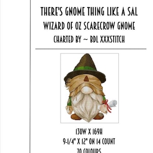 Wizard of Oz Scarecrow Gnome ~ Cross stitch pattern