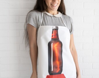 Apron kitchen, chef, foodie gift, fabric apron, image food, photo, photography, kitchen, funny, humor, drink, beer