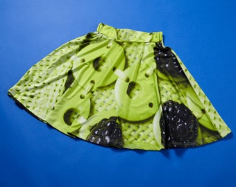 IN STOCK - Skirt, clothing, fabric, food image, photo, photography, cooking, funny, humor, comic, green, blackberry, fruit