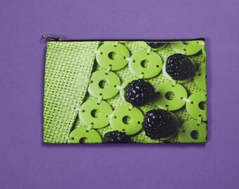 Make-up pouch, case, cosmetic kit, chest pencils, food image, photo, kitchen, funny, makeup bag, green, fruit, blackberries