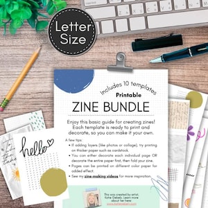 8-Page Mini Zine Template Bundle: DIY Art Journal (Letter Size PDF Digital Download)